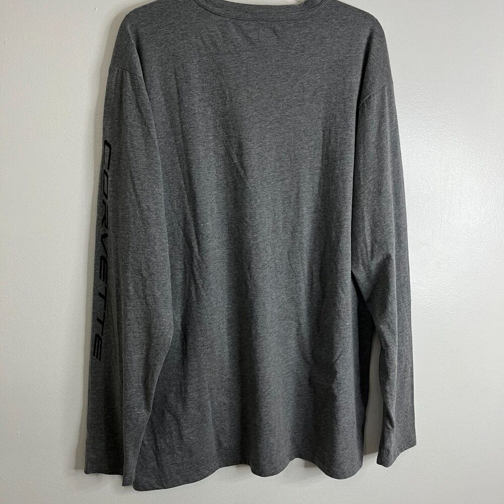 C8 Corvette Long Sleeve New Era T-Shirt Gray Logo Mens Pullover Sz 2XL - Picture 3 of 7